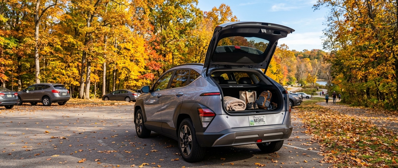 2026 Hyundai Kona at Cane Ridge Park in South Nashville, Tennessee on a fall morning