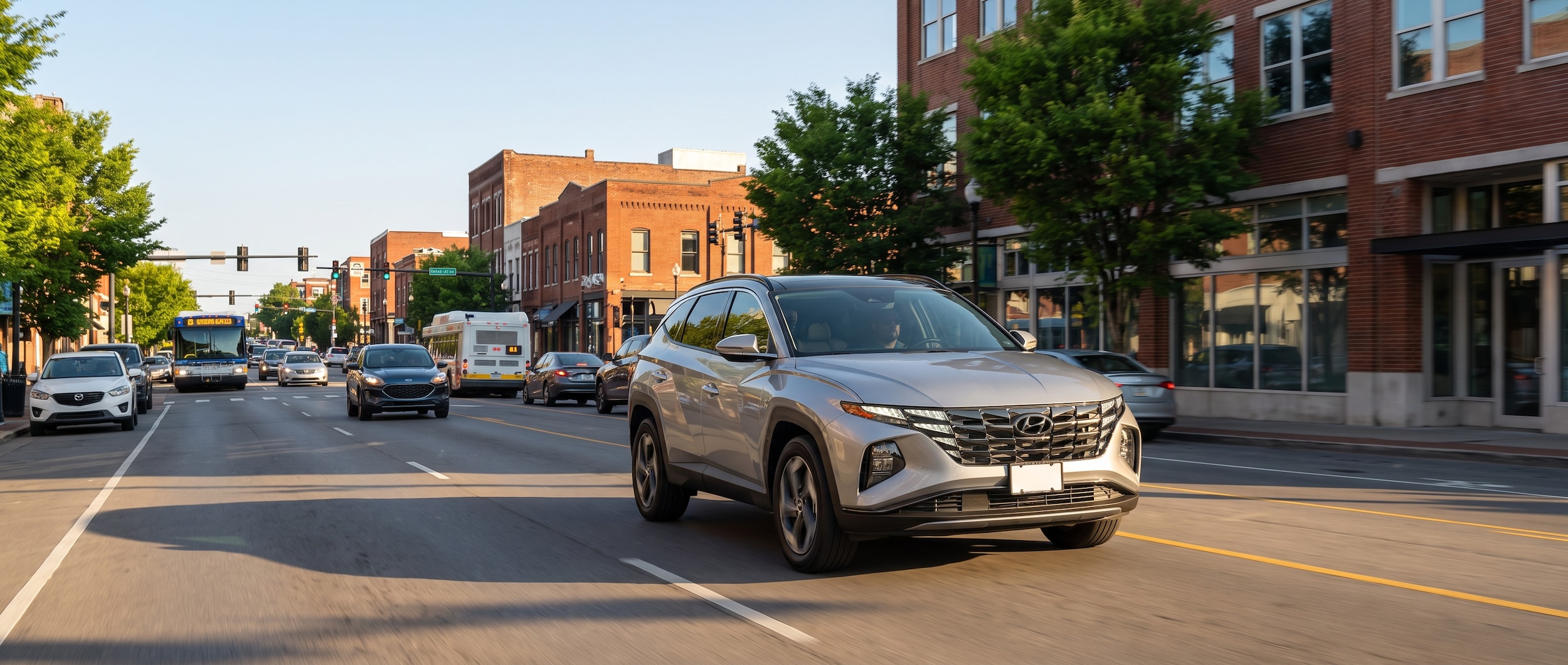 2026 Hyundai Tucson driving on a Nashville commuter corridor near Murfreesboro Pike