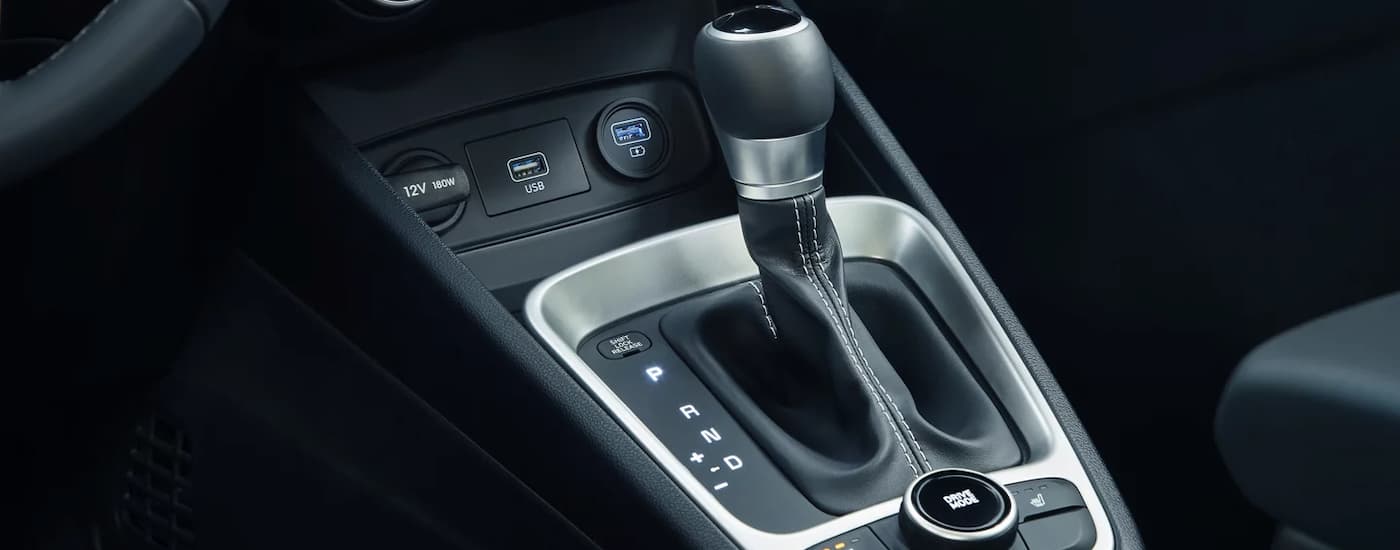 Shifter in the center console of a 2025 Hyundai Venue for sale near Gastonia