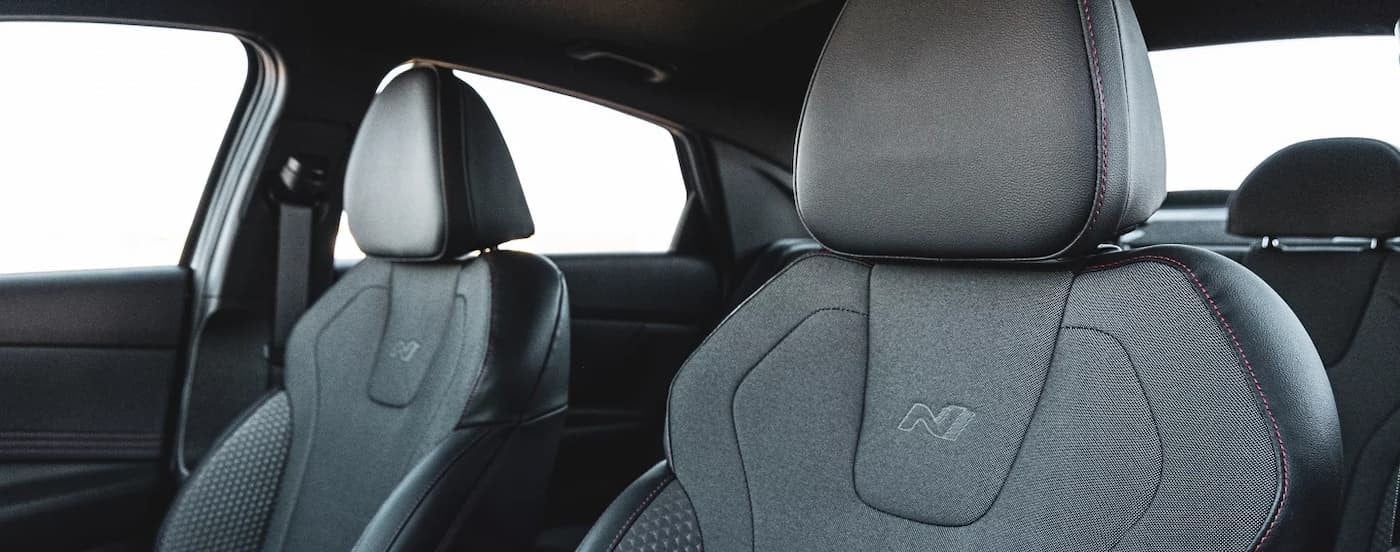 Close-up of gray seating in a 2025 Hyundai Elantra  N Line.