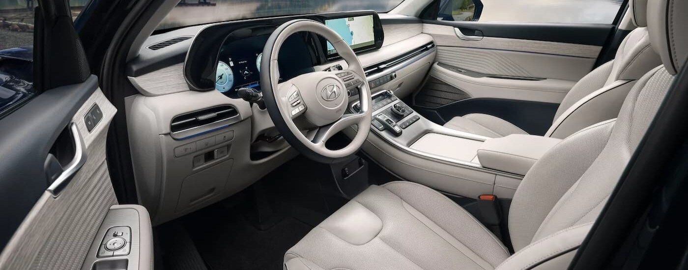 The white interior in a 2025 Hyundai Palisade.