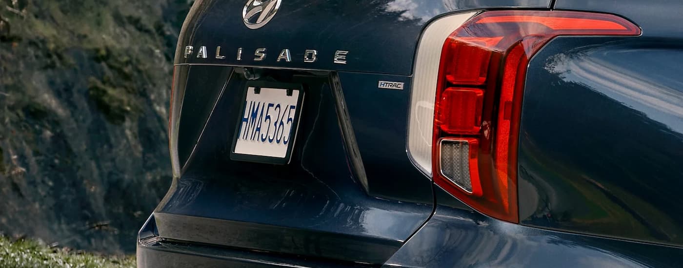 Rear and brake lights on a blue 2025 Hyundai Palisade for sale near Gastonia
