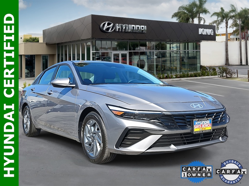 Certified 2025 Hyundai Elantra Hybrid Blue Sedan