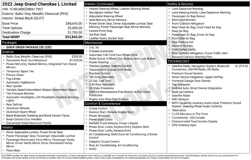 Used 2022 Jeep New Grand Cherokee Limited SUV