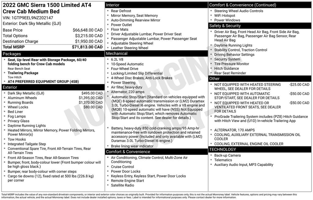 Used 2022 GMC Sierra 1500 Limited AT4 Truck Crew Cab