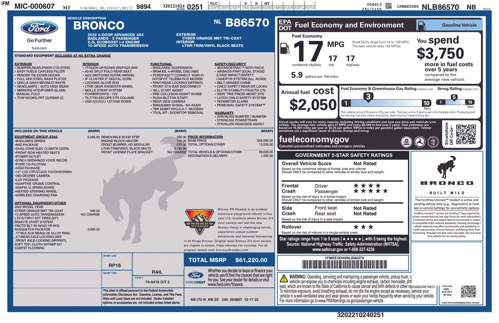 2022 FORD BRONCO - Image 31