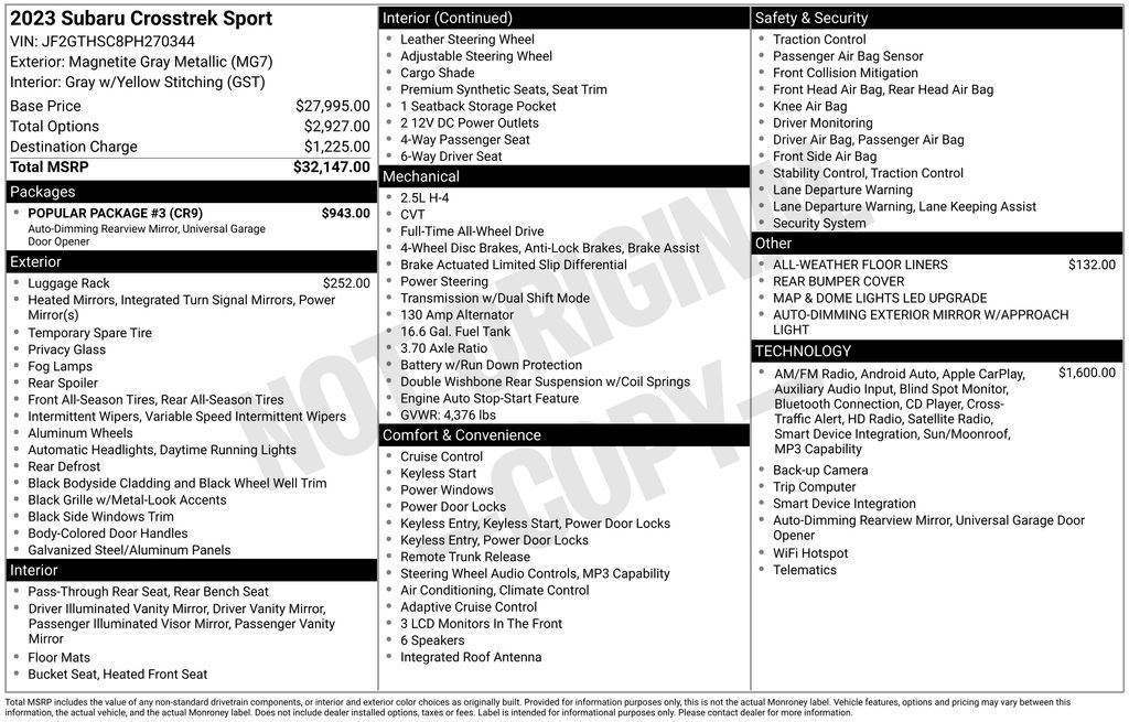 2023 SUBARU CROSSTREK - Image 31