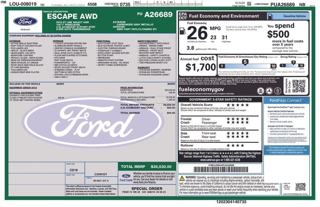 Used 2023 Ford Escape ST-Line Select SUV