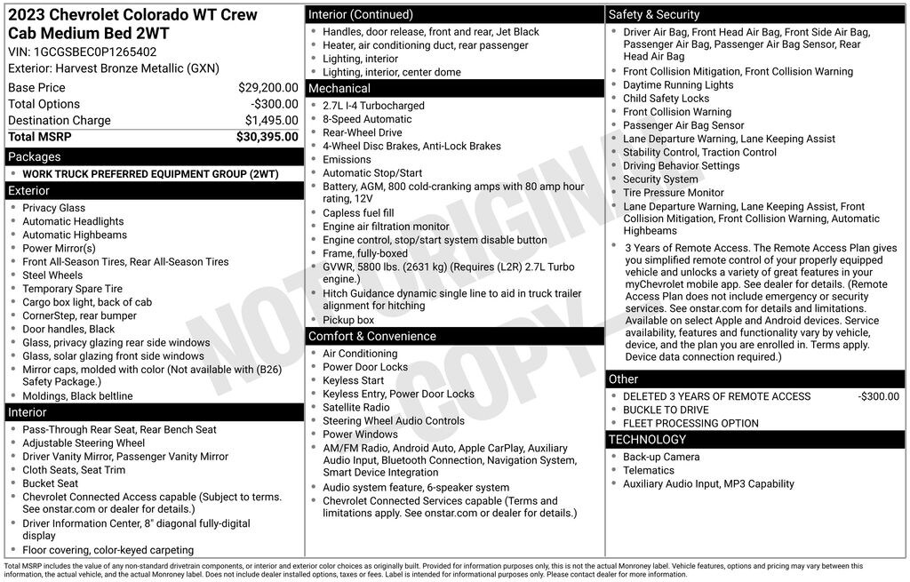 Used 2023 Chevrolet Colorado WT Truck Crew Cab