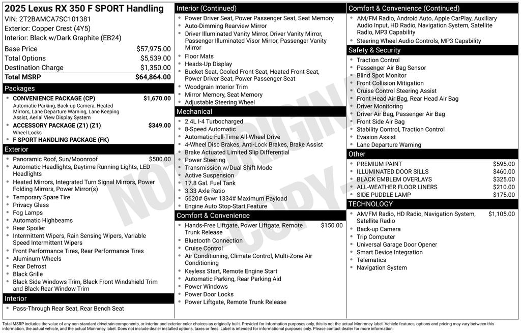 Used 2025 Lexus RX 350 F SPORT Handling SUV