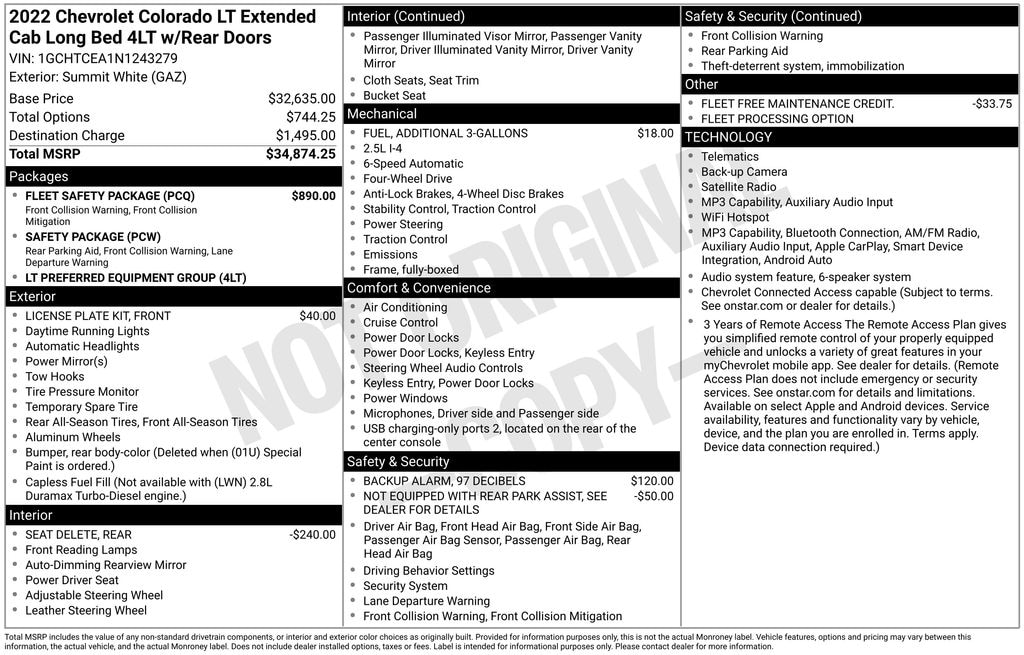 Used 2022 Chevrolet Colorado LT Truck Extended Cab