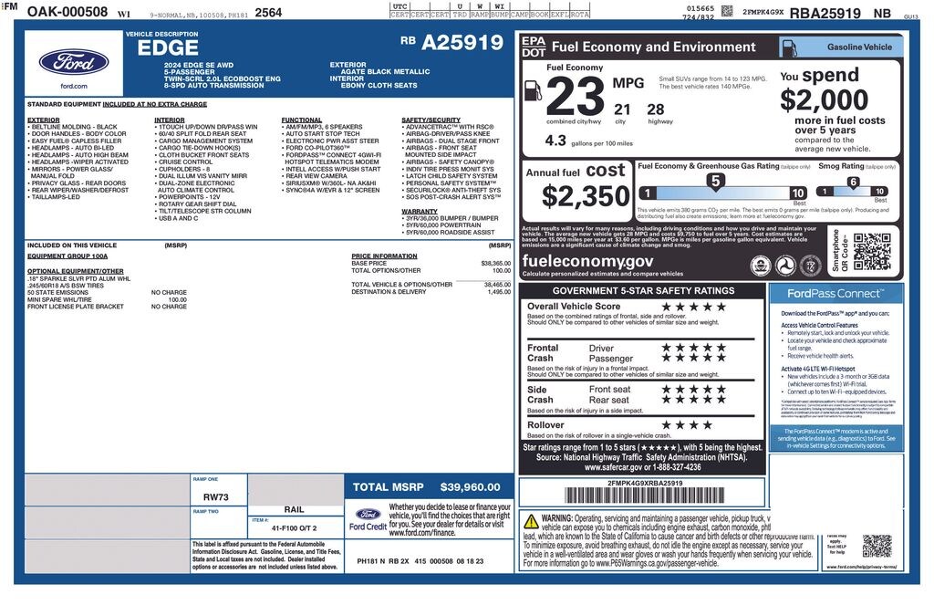 Used 2024 Ford Edge SE SUV