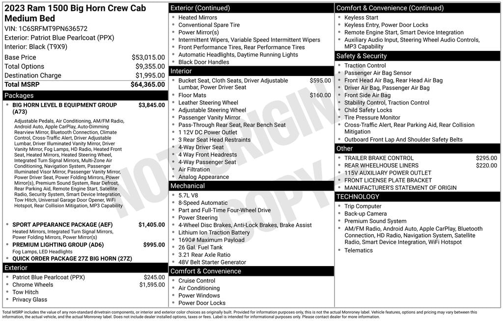Used 2023 Ram 1500 Big Horn/Lone Star Truck Crew Cab