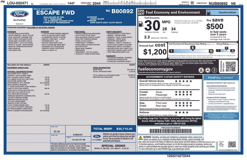 Used 2022 Ford Escape SE SUV