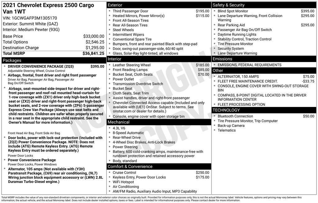 2021 CHEVROLET EXPRESS - Image 2