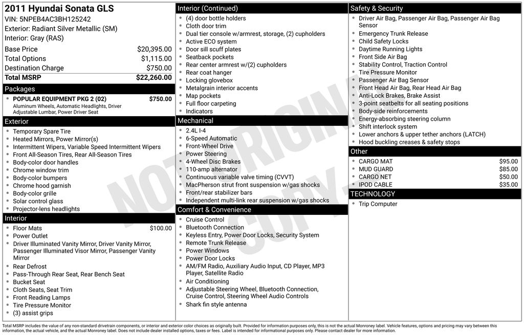 2011 HYUNDAI SONATA - Image 2