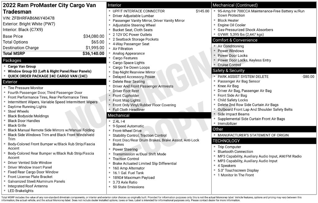 Used 2022 Ram ProMaster City Base Wagon Wagon