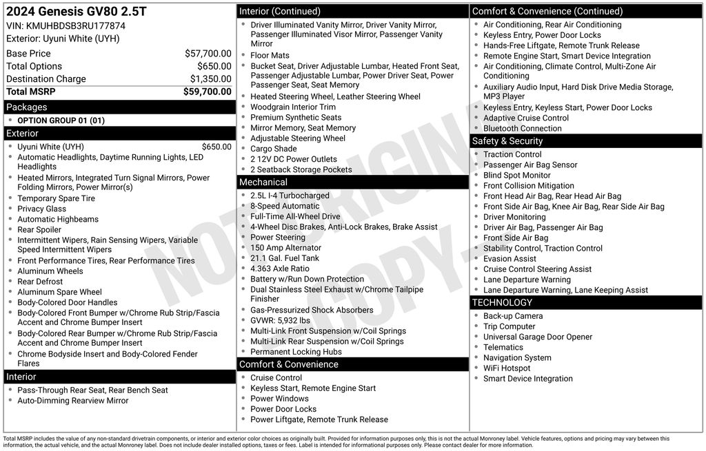 2024 GENESIS GV80 - Image 35