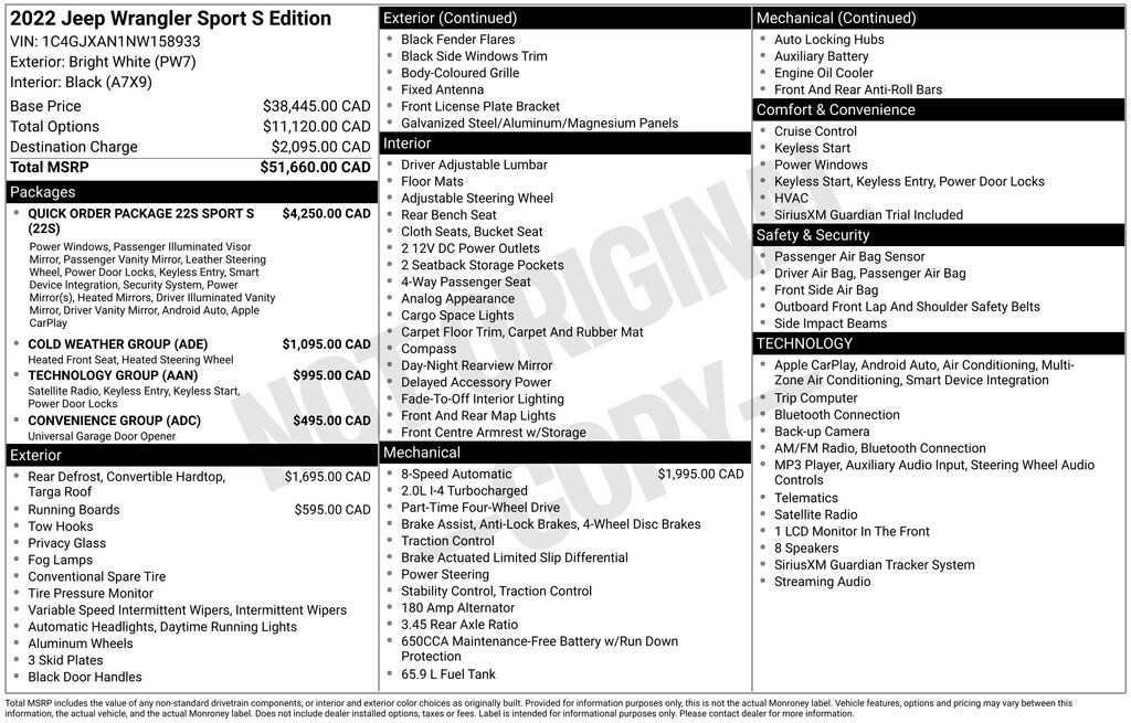 Used 2022 Jeep Wrangler Sport SUV