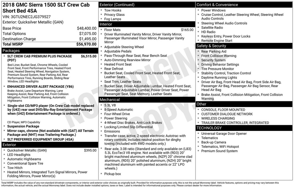 Used 2018 GMC Sierra 1500 SLT Truck