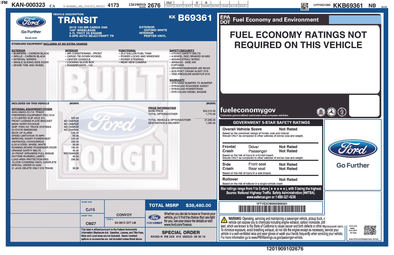 2019 Ford Transit Van