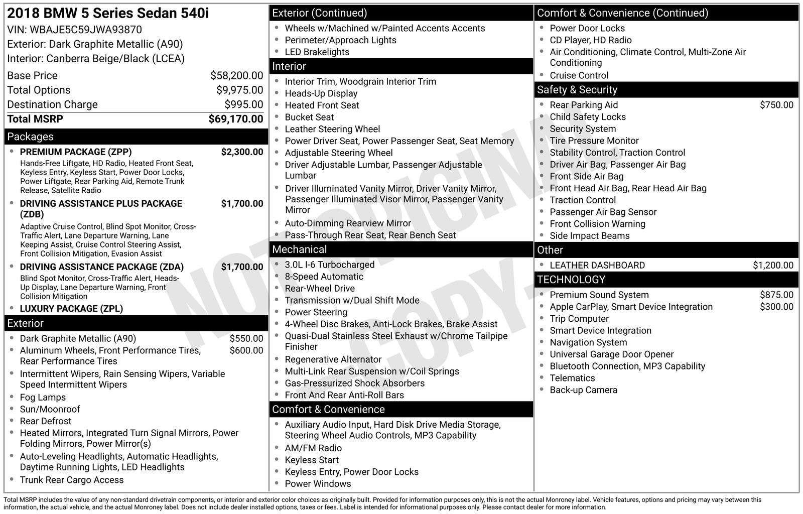 2018 BMW 5 Series 540i's photo