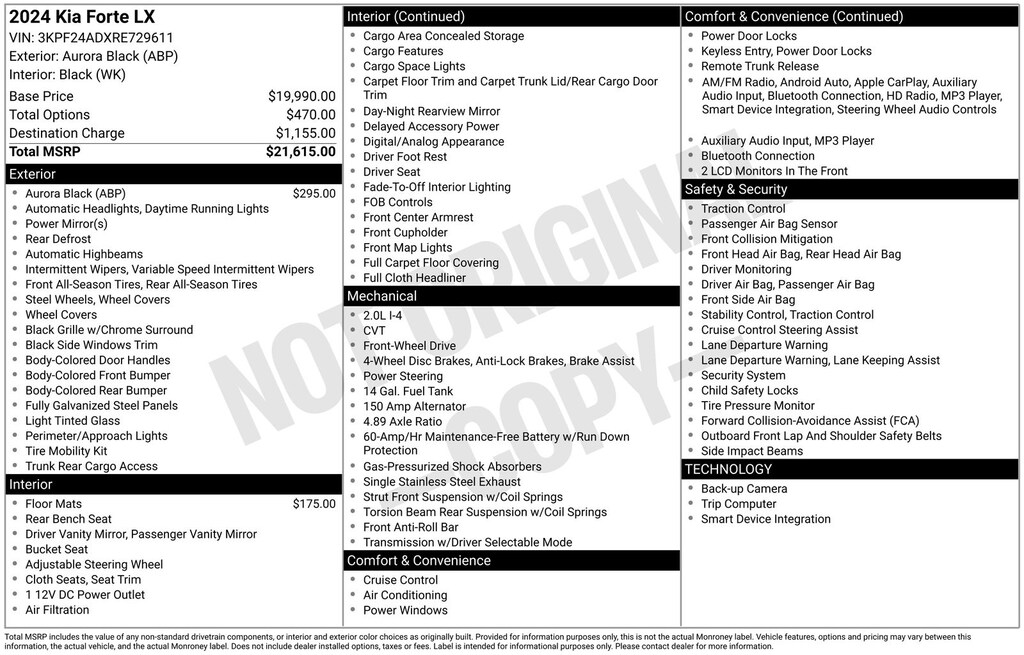 Used 2024 Kia Forte LX Sedan
