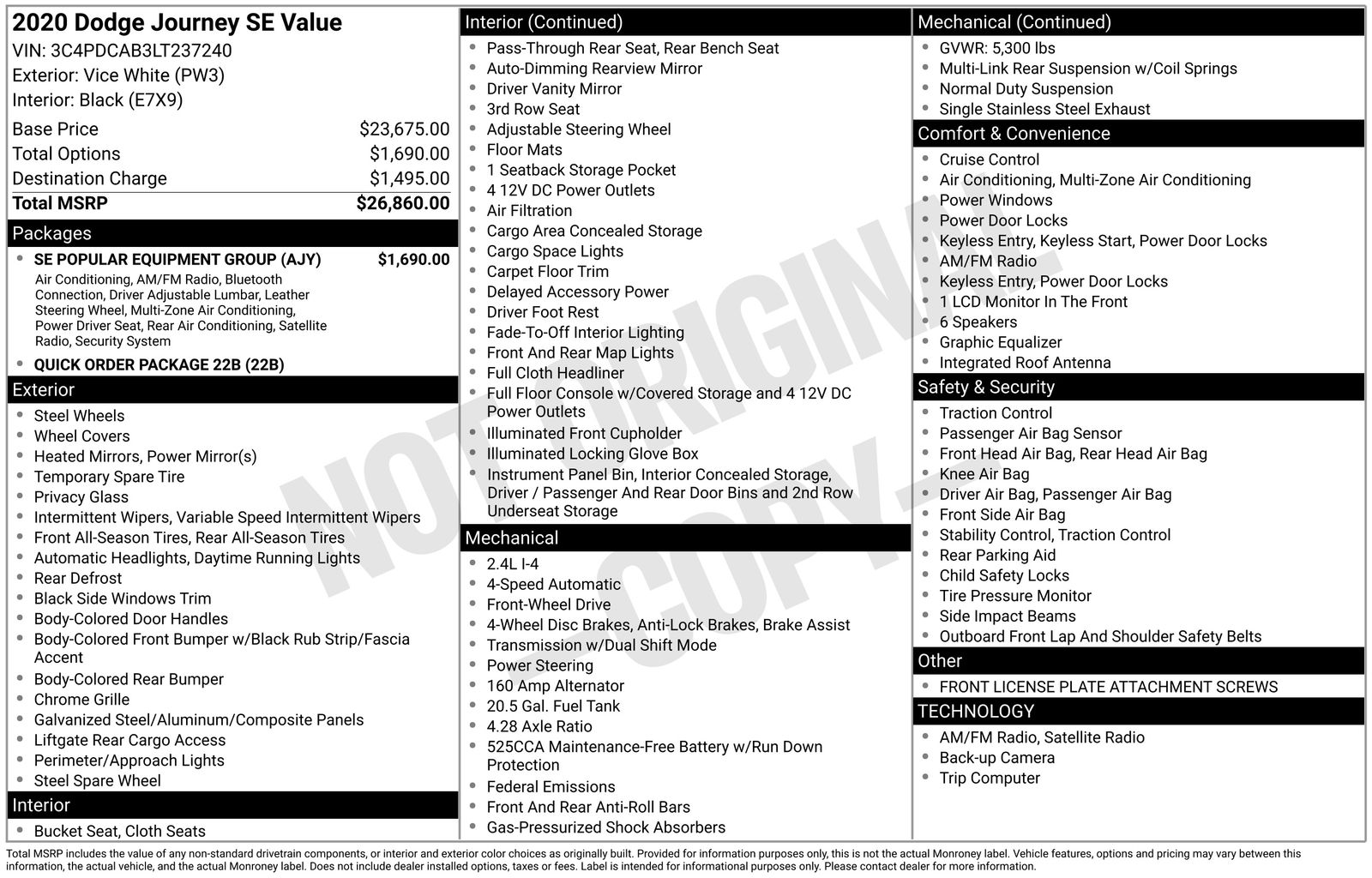 2020 Dodge Journey SE's photo