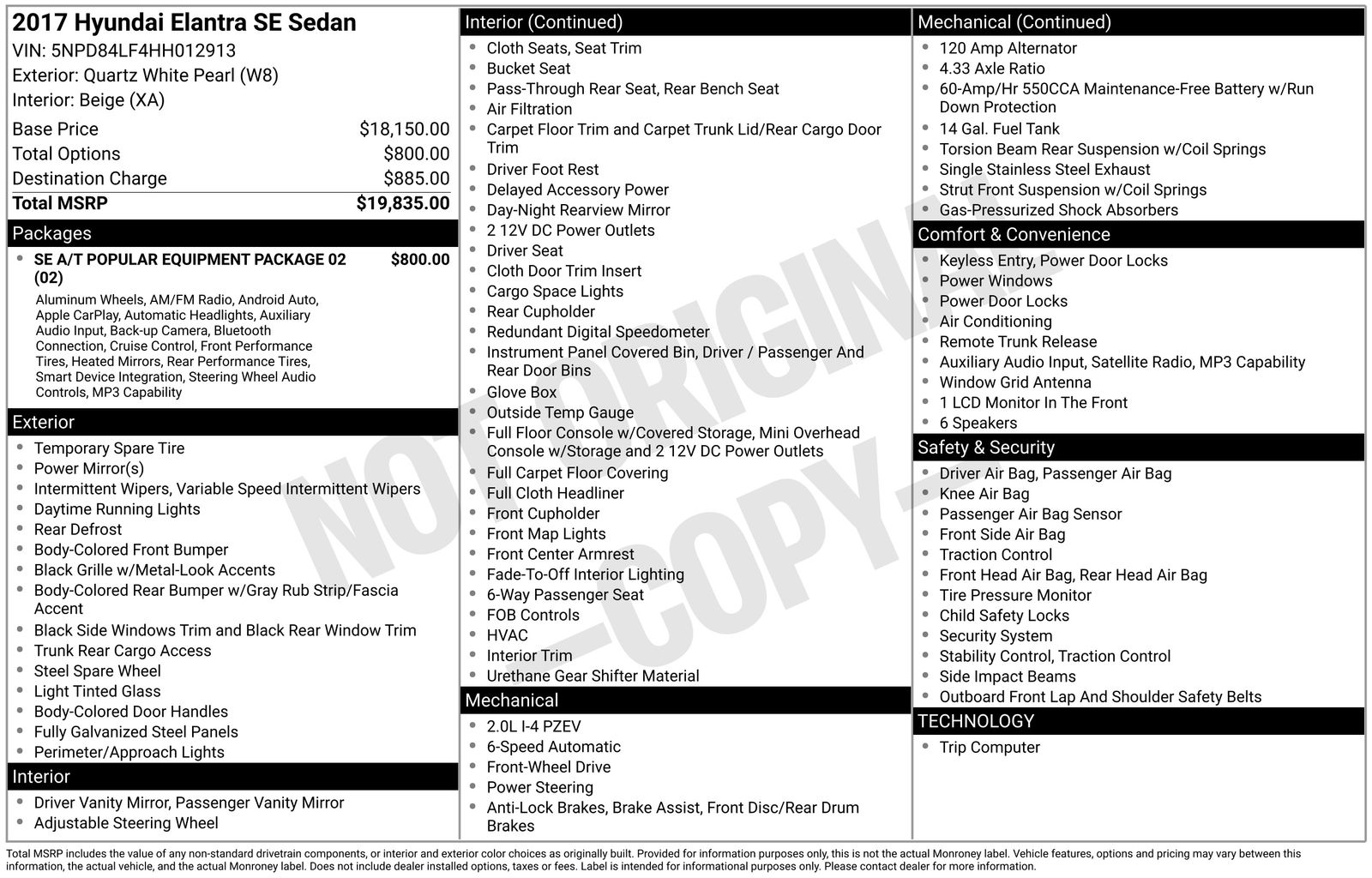 2017 Hyundai Elantra SE's photo
