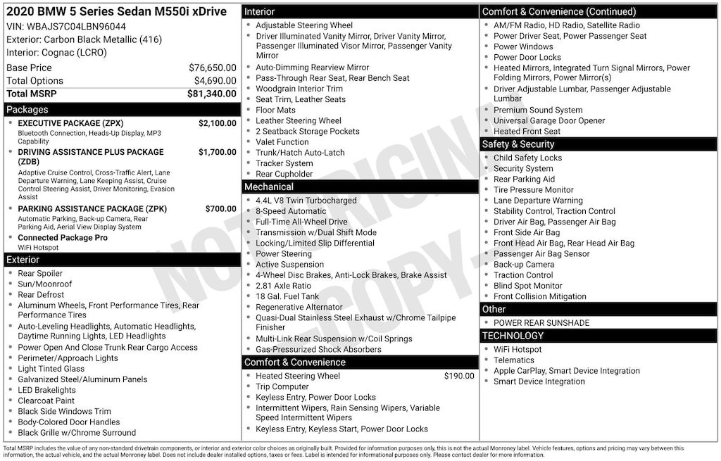 Used 2020 BMW 5 Series M550i xDrive Sedan