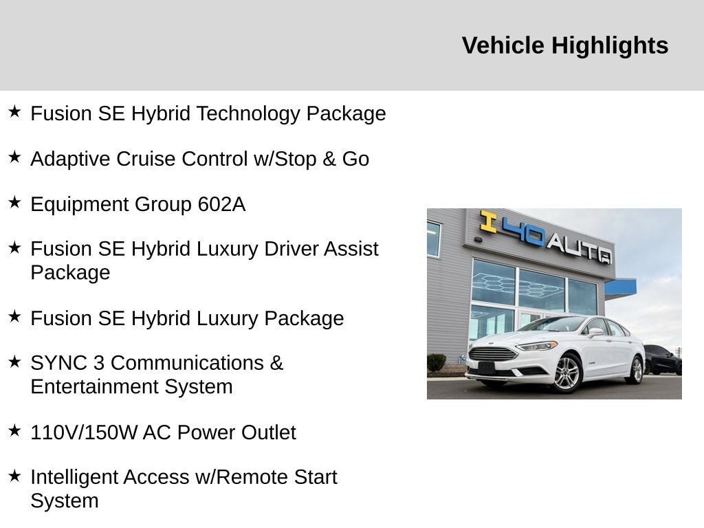 Used 2018 Ford Fusion Hybrid SE Sedan