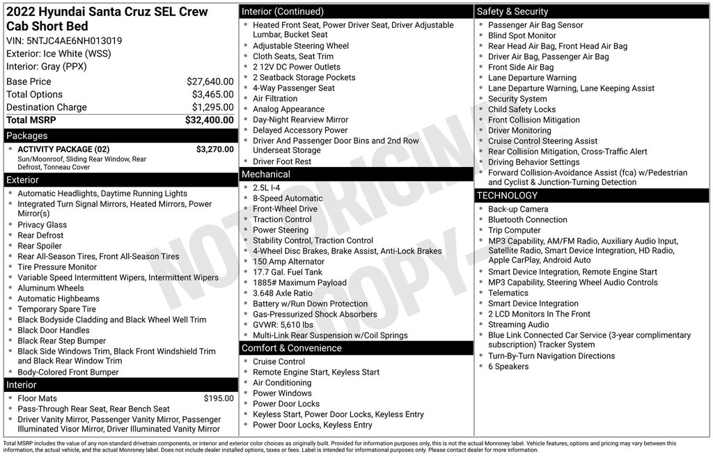 Used 2022 Hyundai Santa Cruz SEL Truck