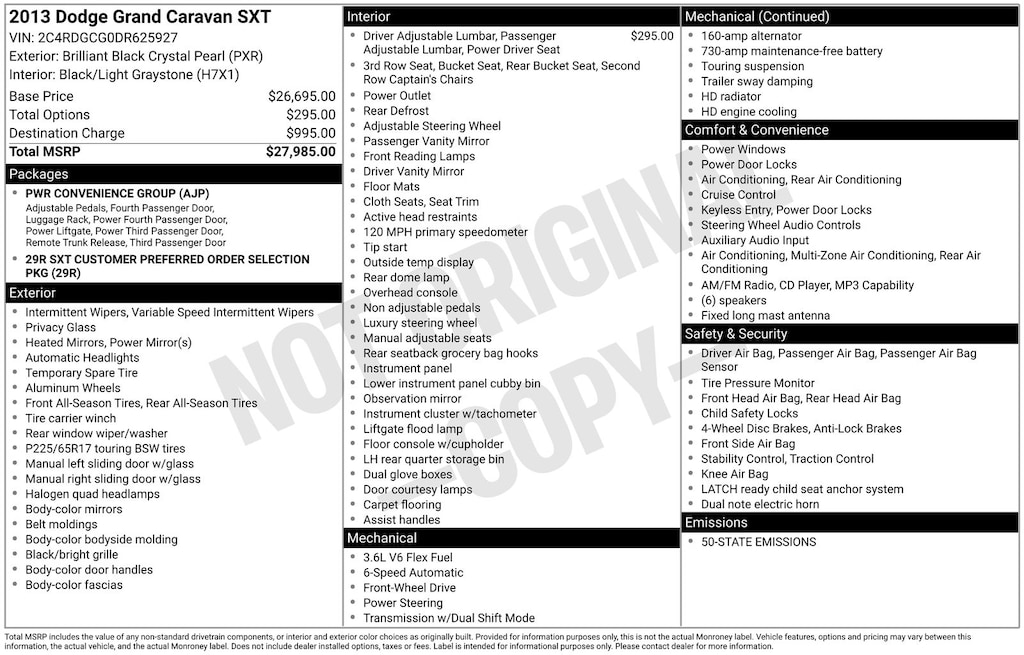 Used 2013 Dodge Grand Caravan w/BraunAbility integrated handicap ramp Minivan/Van