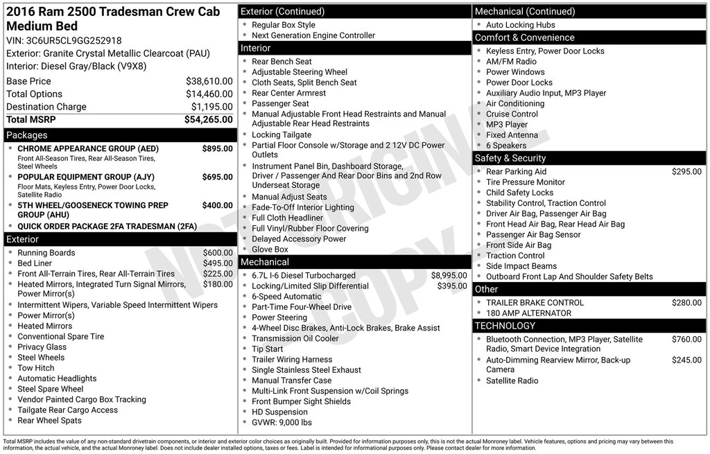 Used 2016 Ram 2500 Tradesman Truck