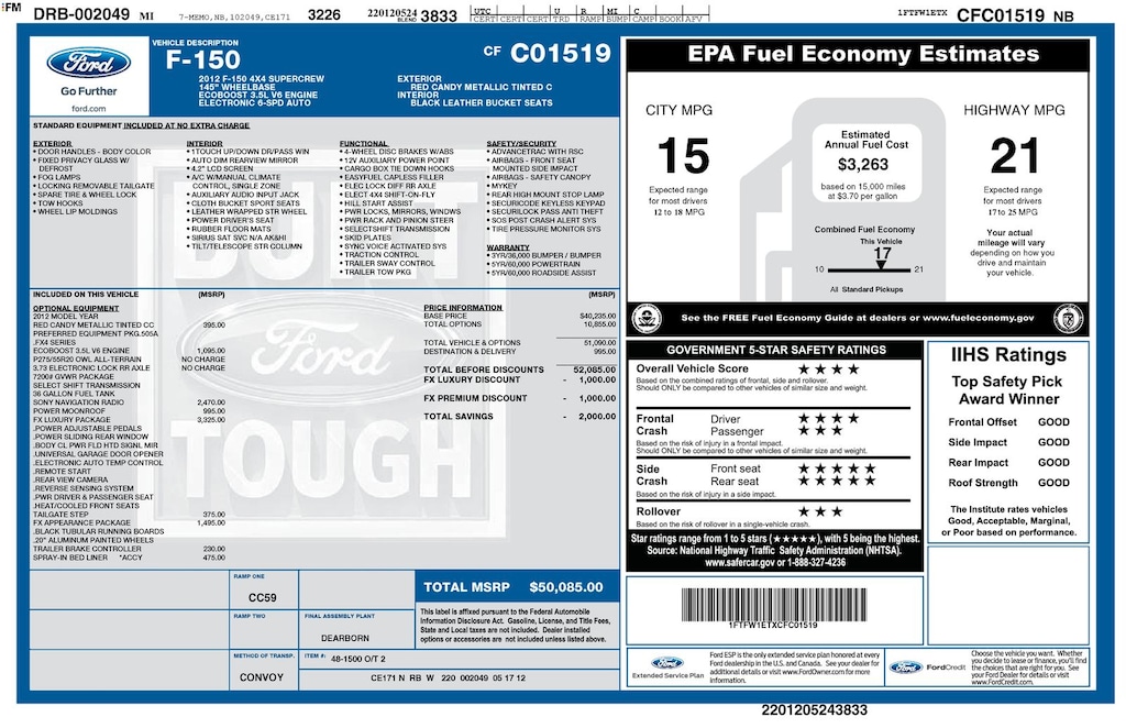 Used 2012 Ford F-150 FX4 Truck