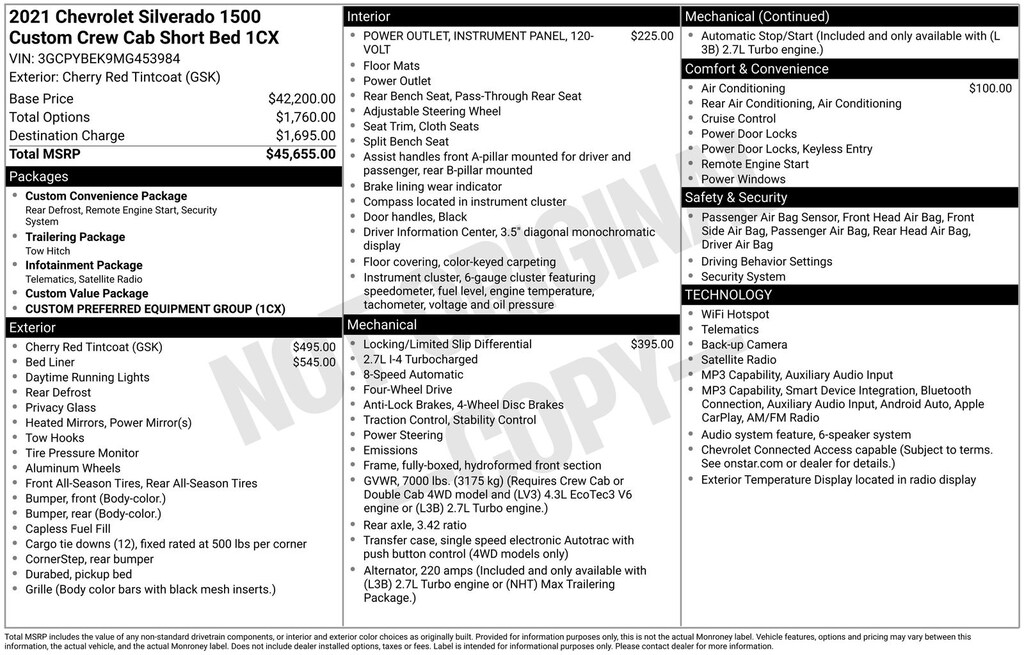Used 2021 Chevrolet Silverado 1500 Custom Truck