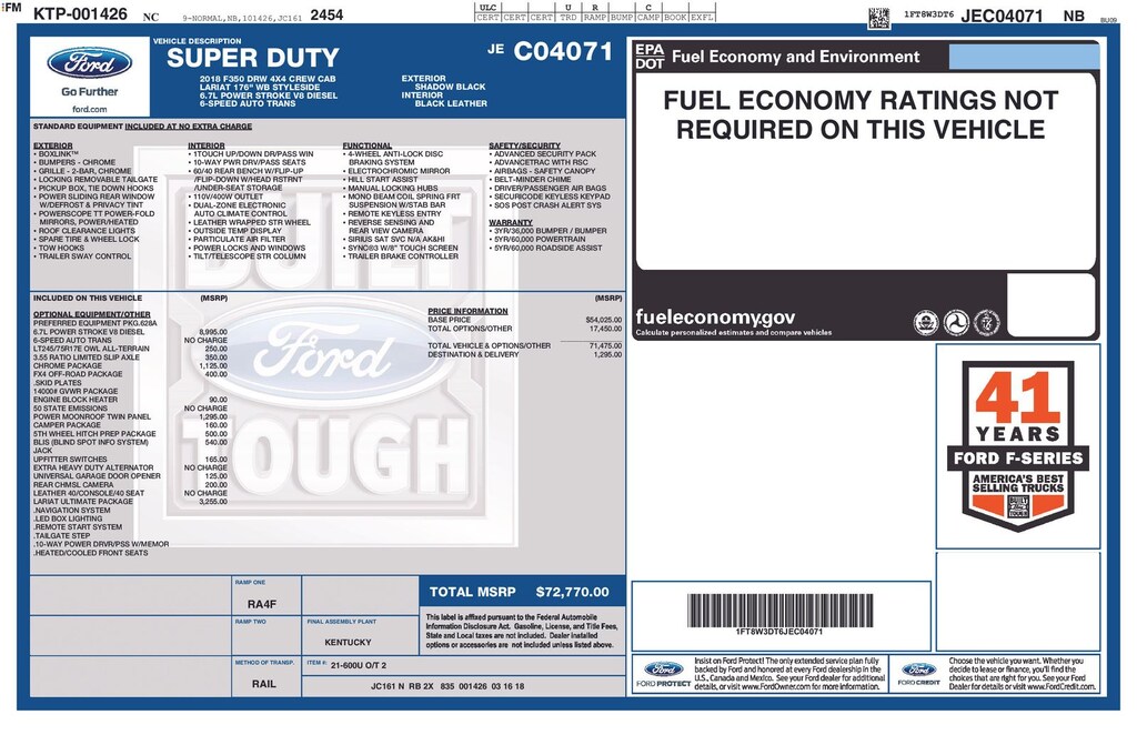 Used 2018 Ford F-350SD Lariat Truck