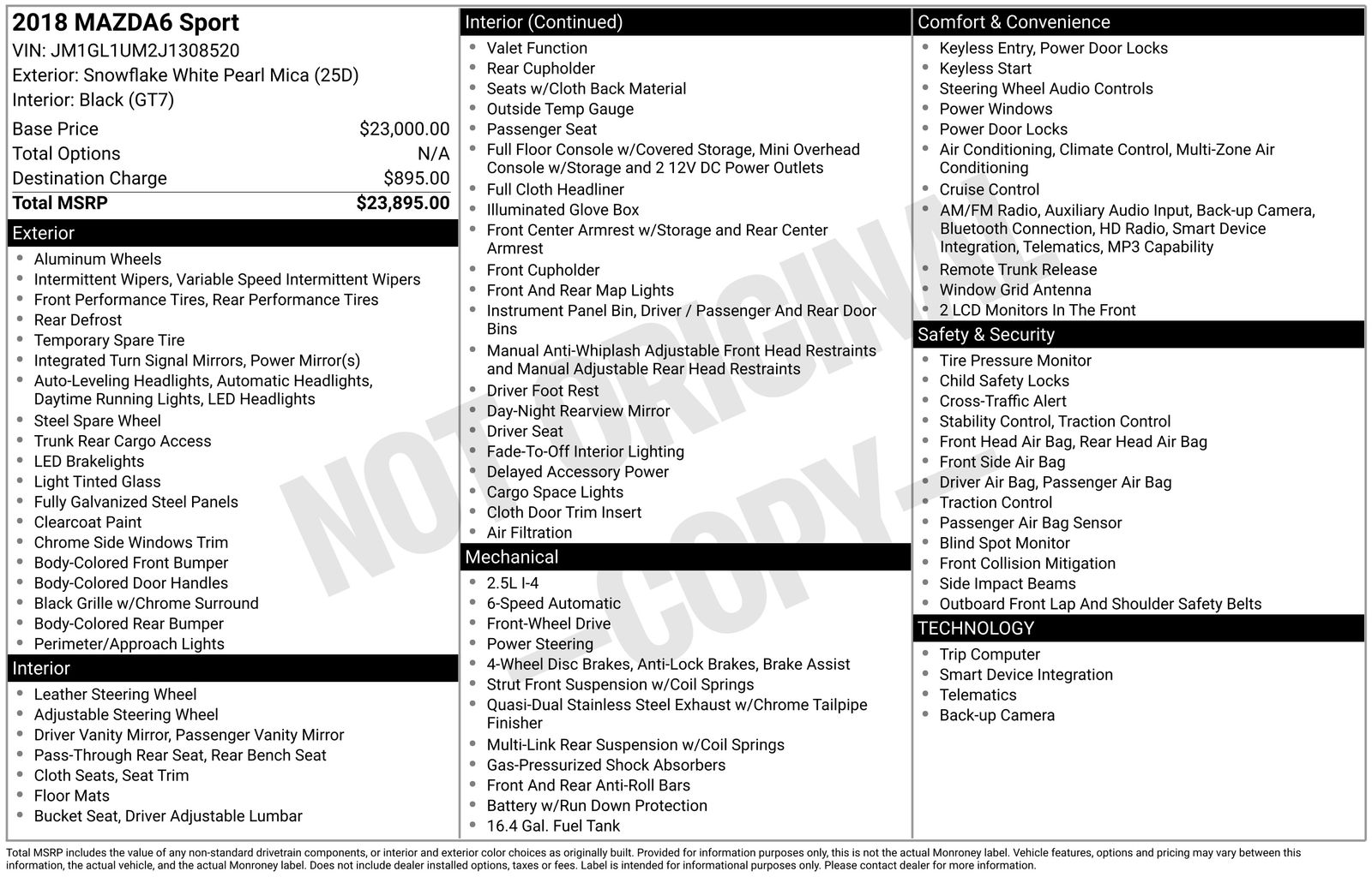 2018 Mazda EZ-6 Base's photo