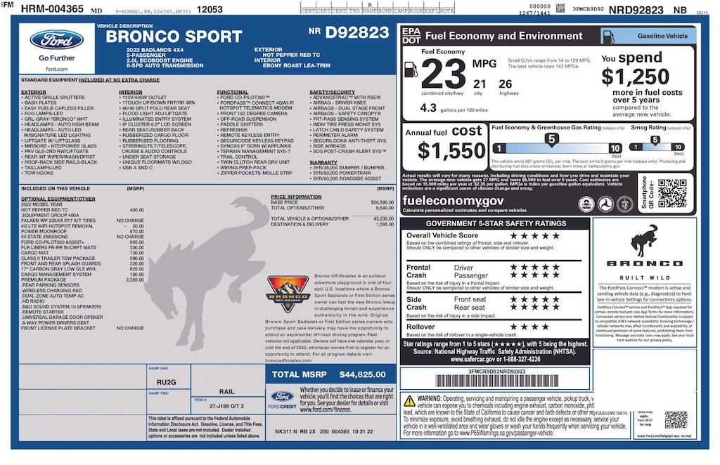 Used 2022 Ford Bronco Sport Badlands SUV