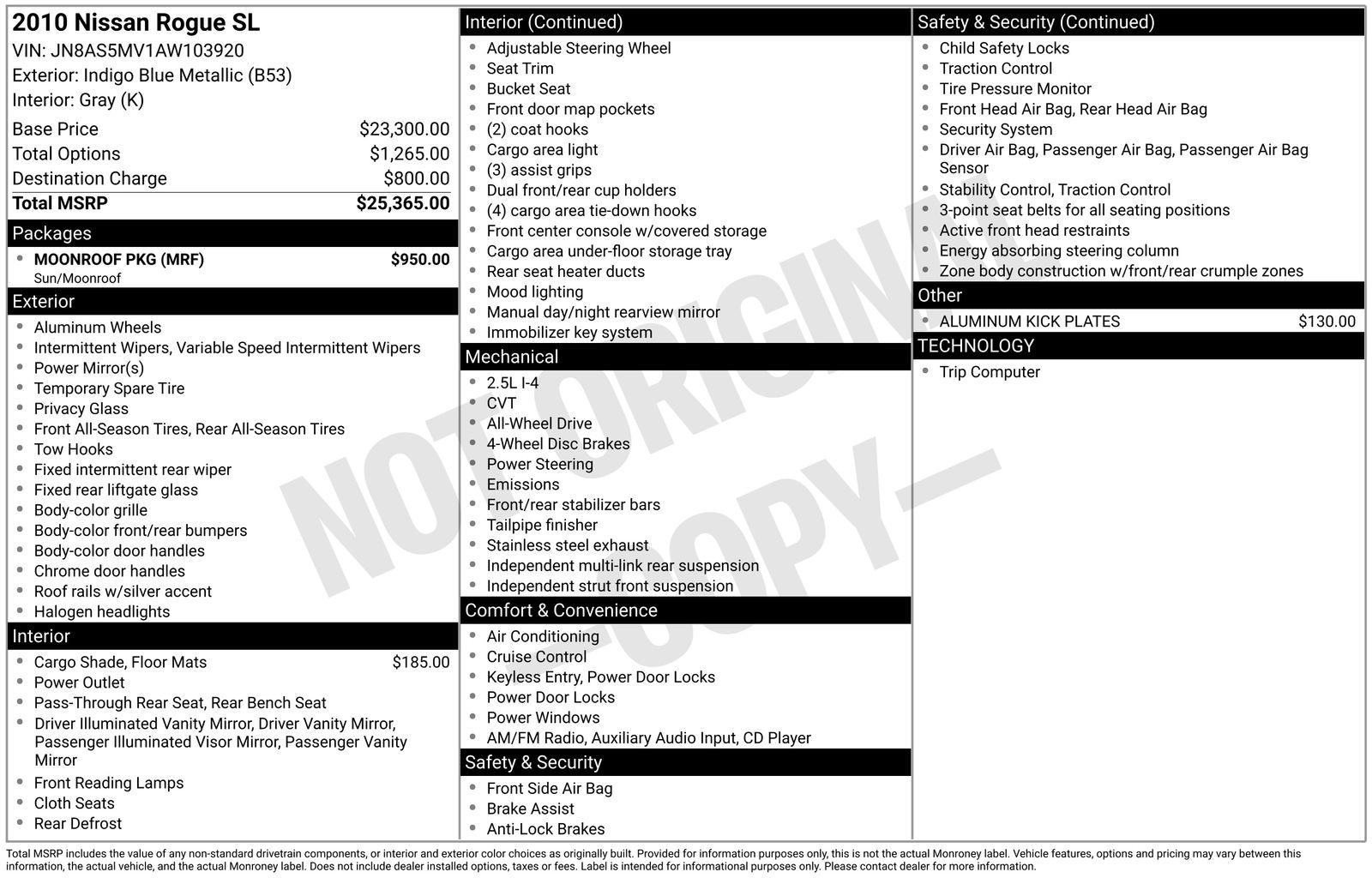 2010 Nissan Rogue SL's photo