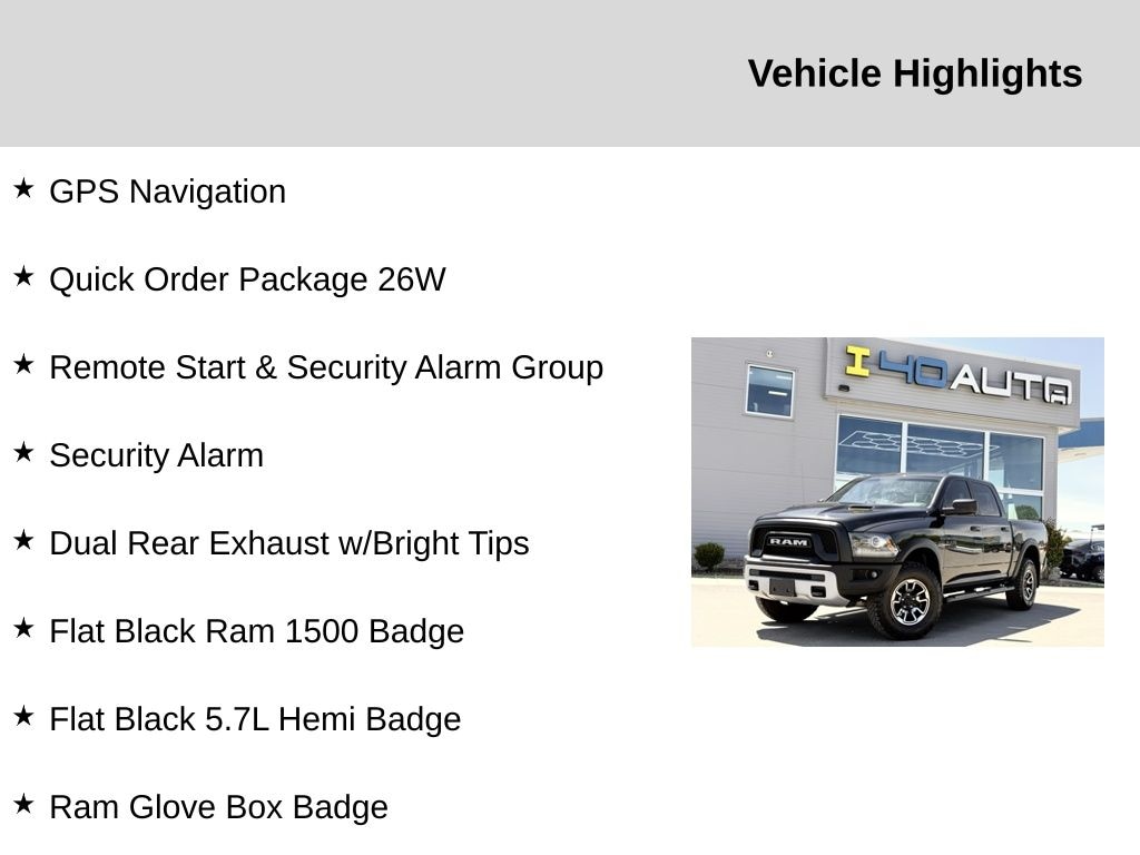 Used 2016 Ram 1500 Rebel Truck