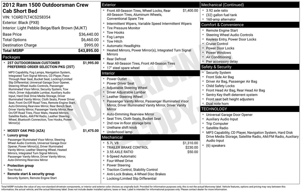 Used 2012 Ram 1500 Outdoorsman Truck