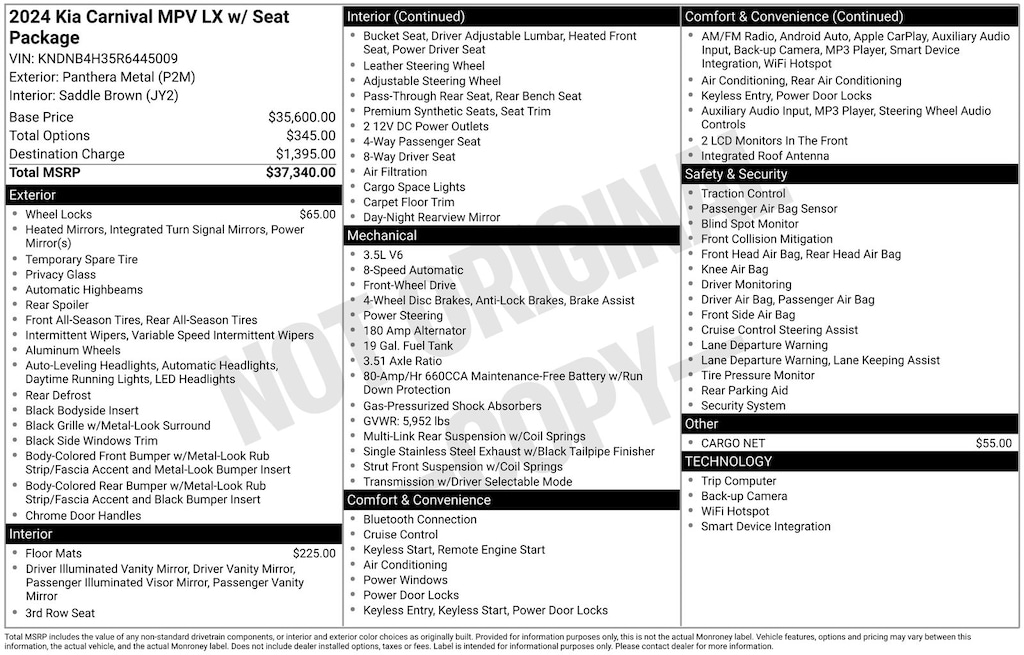 Used 2024 Kia Carnival LX Minivan/Van