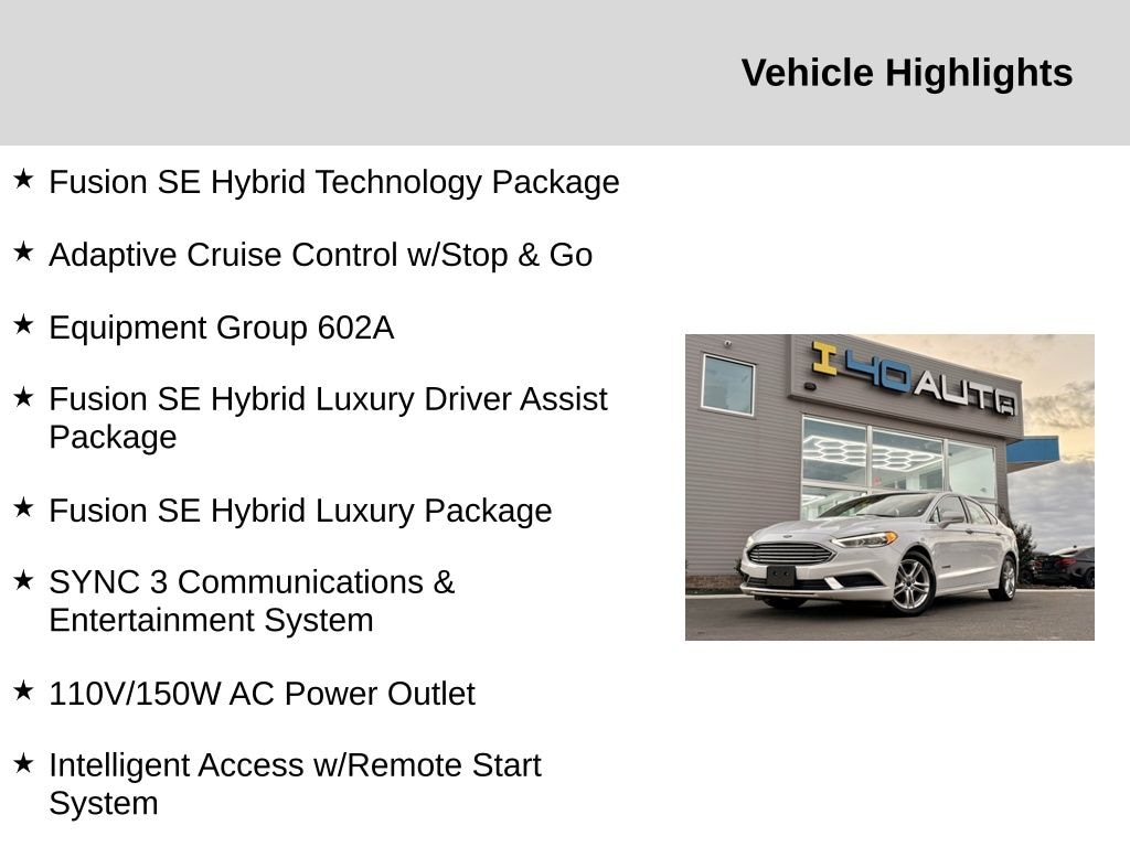 Used 2018 Ford Fusion Hybrid SE Sedan