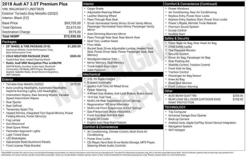 Used 2018 Audi A7 3.0T Premium Plus Hatchback