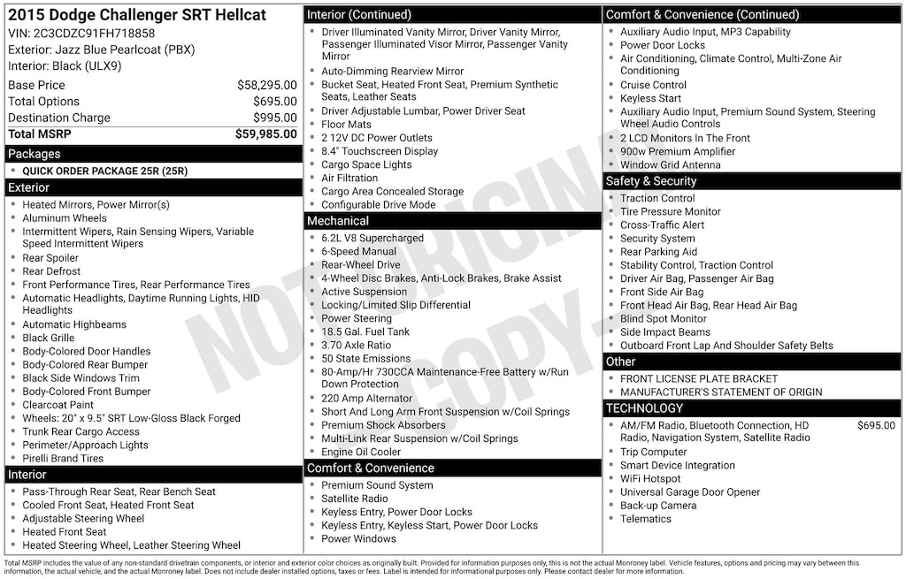 Used 2015 Dodge Challenger SRT Hellcat Coupe