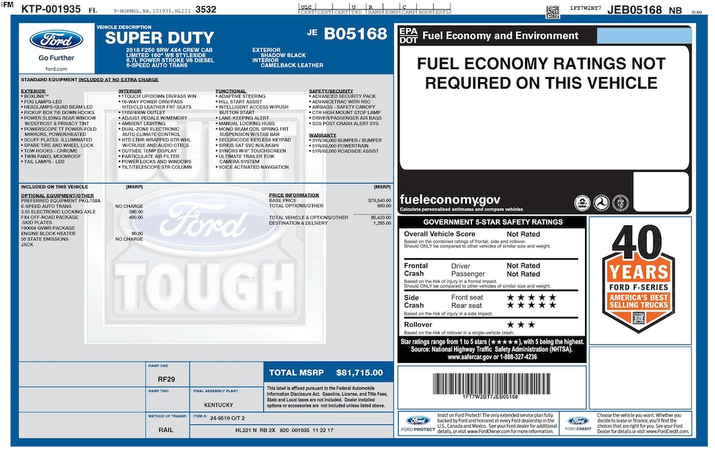 Used 2018 Ford F-250SD Limited Truck