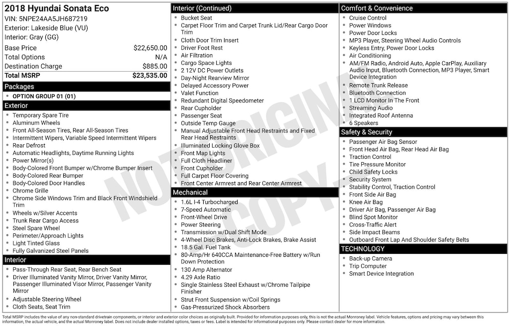 Used 2018 Hyundai Sonata ECO Sedan