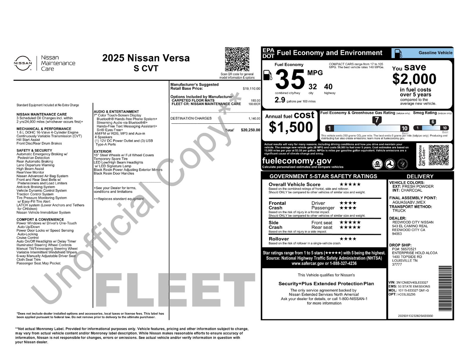 2025 Nissan Versa Sedan