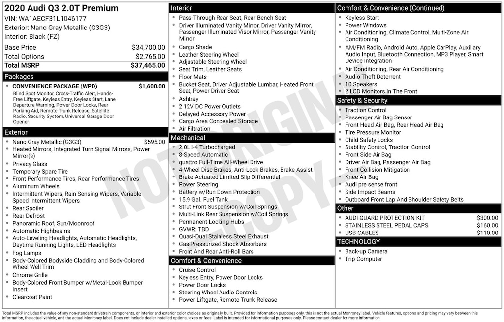 Used 2020 Audi Q3 Premium SUV